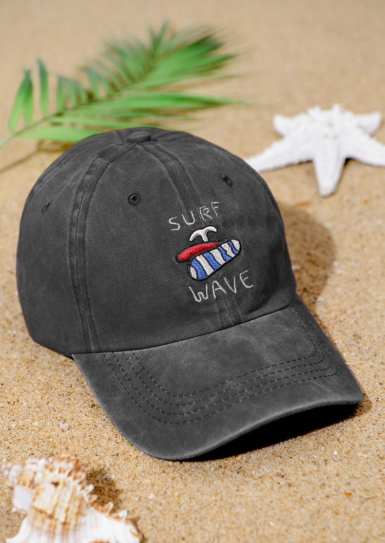 

Hats Surf Wave Adjustable Strap Baseball Cap in Gray. Size