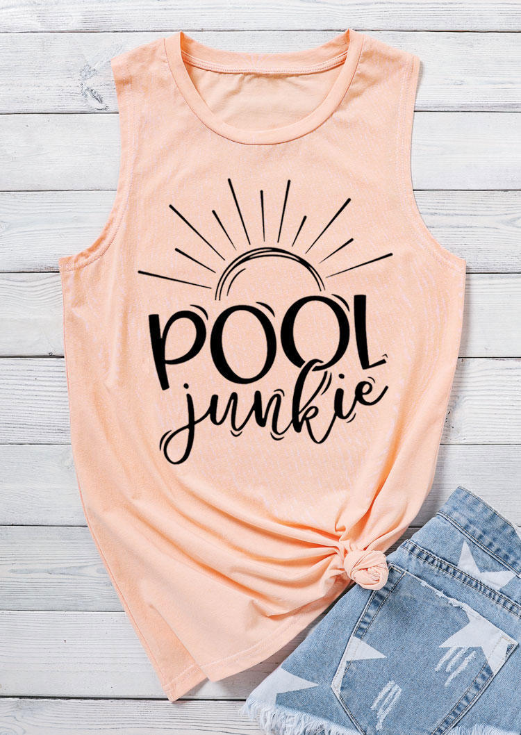 

Tank Tops Summer Pool Junkie Tank Top in Pink. Size