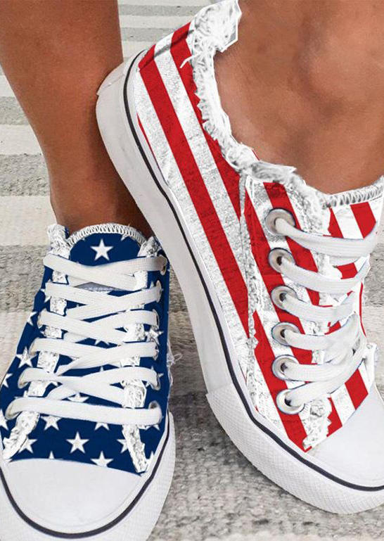 Sneakers Star Striped Lace Up Sneakers in Multicolor. Size: 37,38,39,40,41