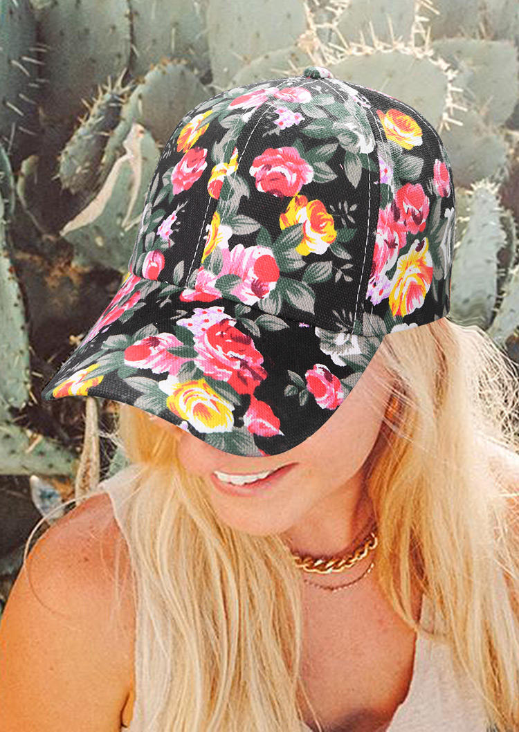 

Hats Floral Canvas Baseball Cap in Multicolor. Size