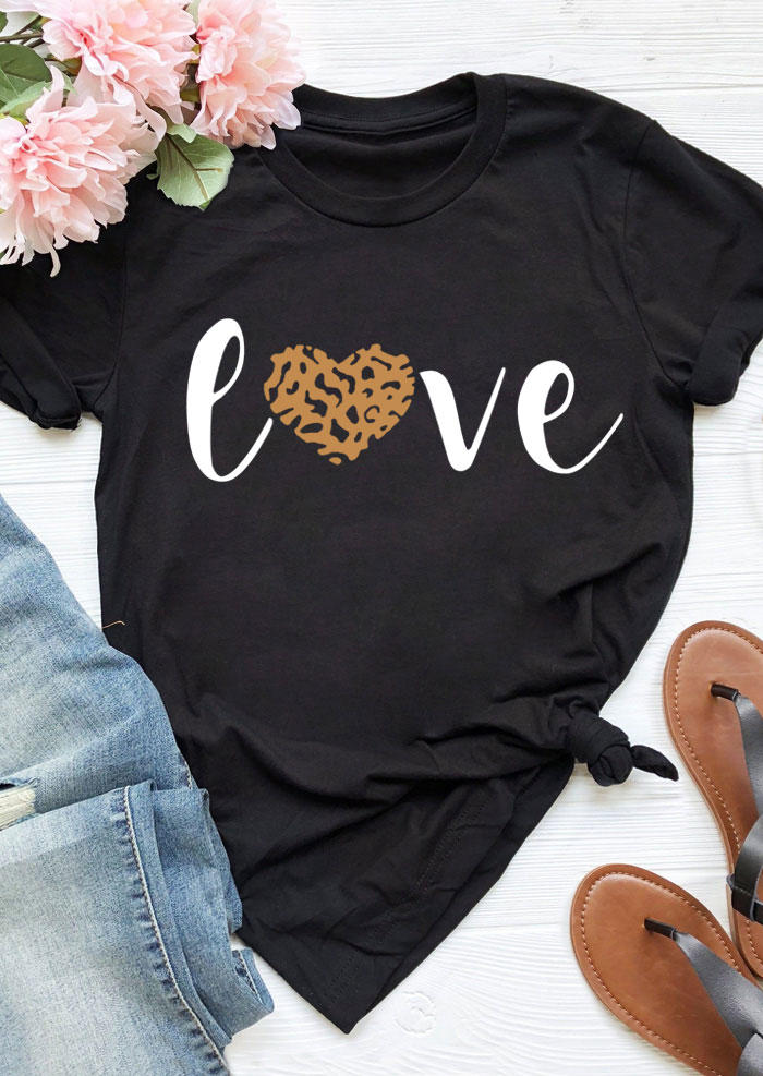 

T-shirts Tees Leopard Love T-Shirt Tee in Black. Size