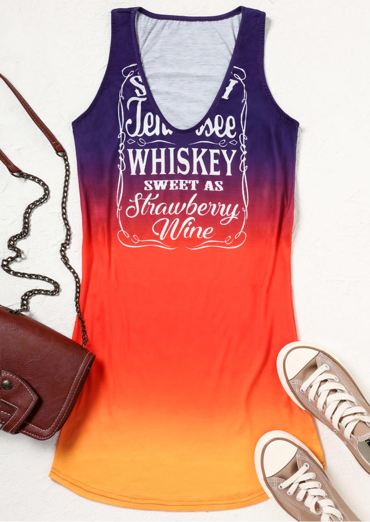 Mini Dresses Smooth As Tennessee Whiskey Sweet As Strawberry Wine Gradient Mini Dress in Multicolor. Size: S