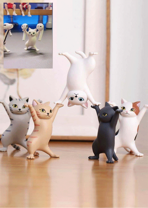 

Cool Gadgets 5Pcs Funny Dancing Cat Pen Holder in Multicolor. Size
