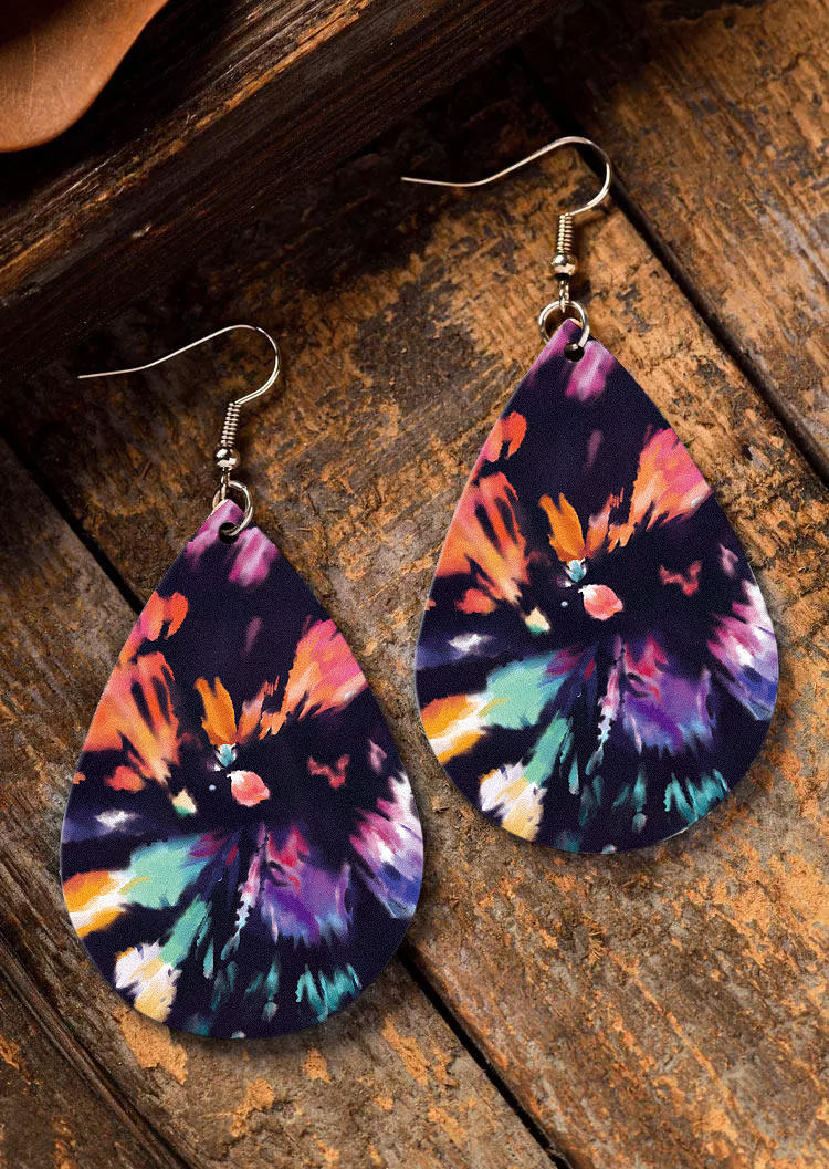 

Earrings Tie Dye Water Drop Earrings in Multicolor. Size