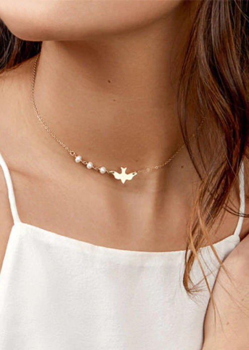 

Necklaces Beading Peace Pigeon Necklace in Gold. Size