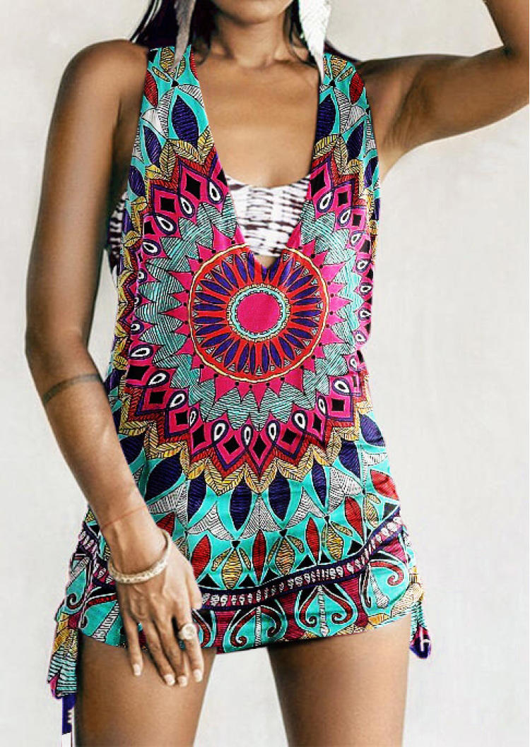 

Mini Dresses Mandala Open Back Mini Dress without Camisole in Multicolor. Size: ,M,L,XL