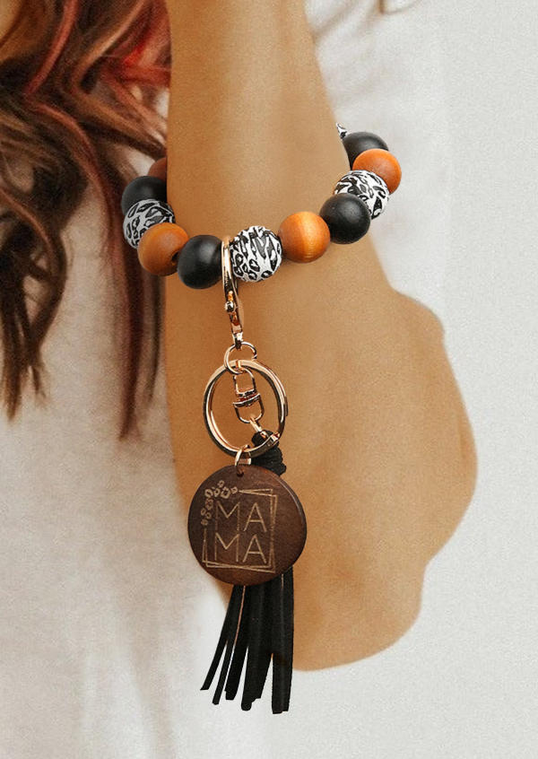 

Bracelet Mama Beading Tassel Wooden Bracelet in Multicolor. Size