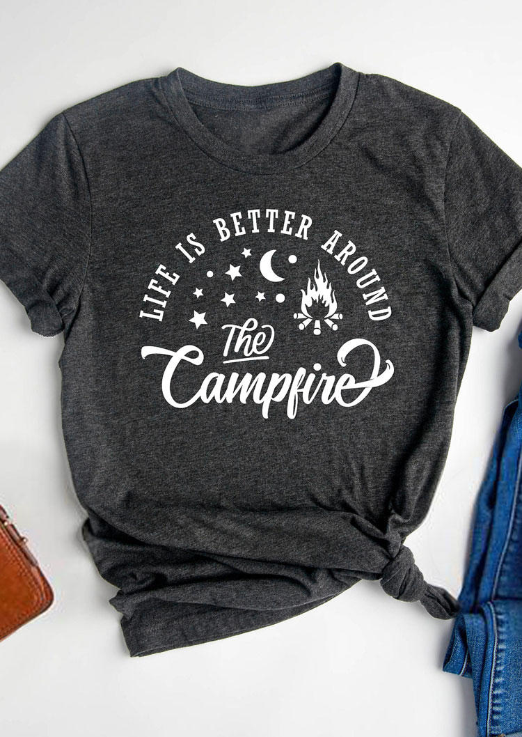 

T-shirts Tees Life Is Better Around The Campfire T-Shirt Tee in Dark Grey. Size
