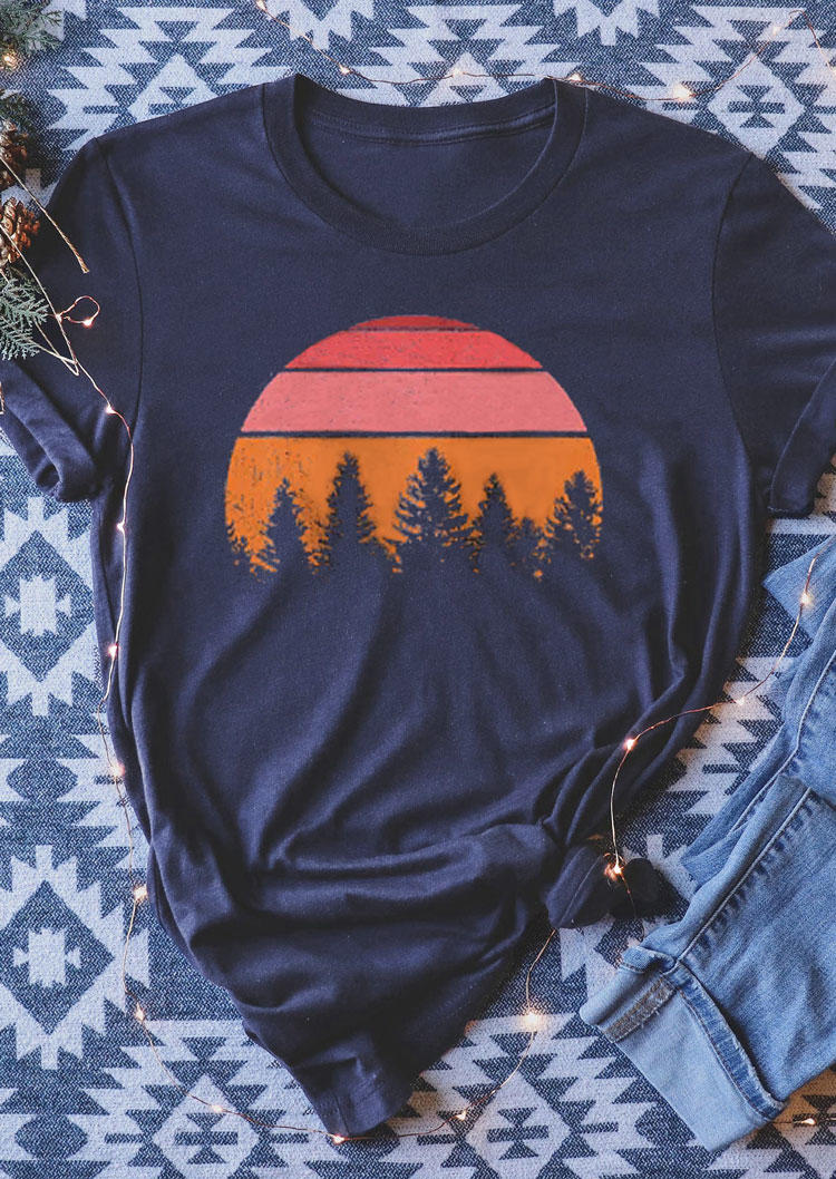 

T-shirts Tees Forest Sunset T-Shirt Tee in Navy Blue. Size: ,M,L,XL