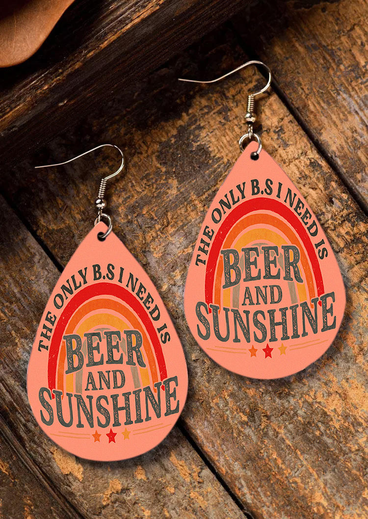 Earrings The Only B.S I Need Is Beer And Sunshine Earrings in Multicolor. Size: One Size