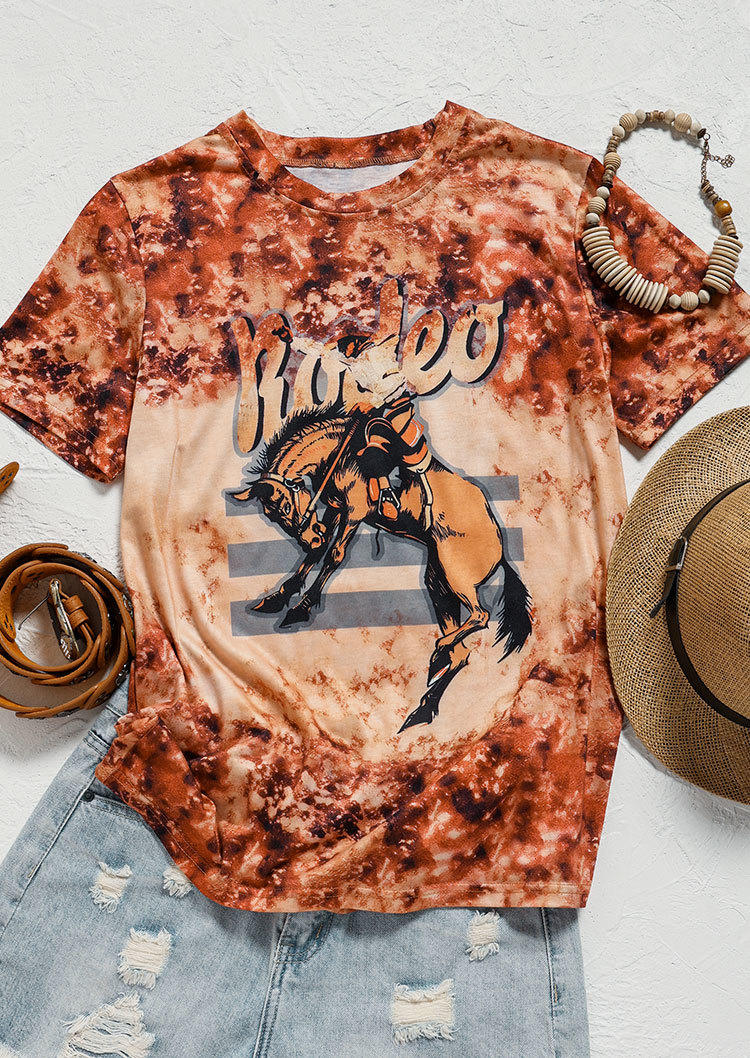 

T-shirts Tees Rodeo Horse Tie Dye T-Shirt Tee in Multicolor. Size
