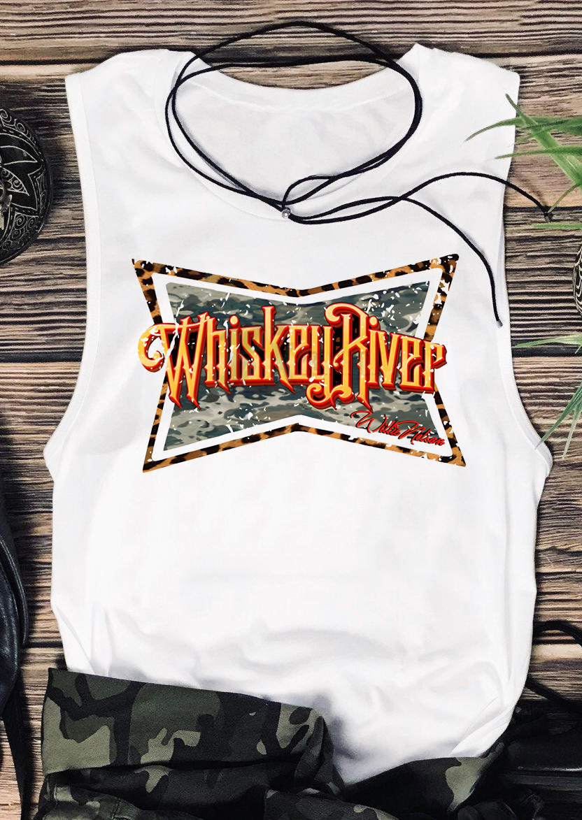 

Tank Tops Whiskey River Camouflage Tank Top in White. Size: L