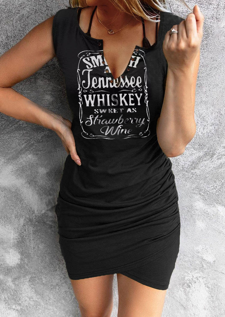 Bodycon Dresses Smooth As Tennessee Whiskey Sweet As Strawberry Wine Bodycon Dress in Black. Size: L