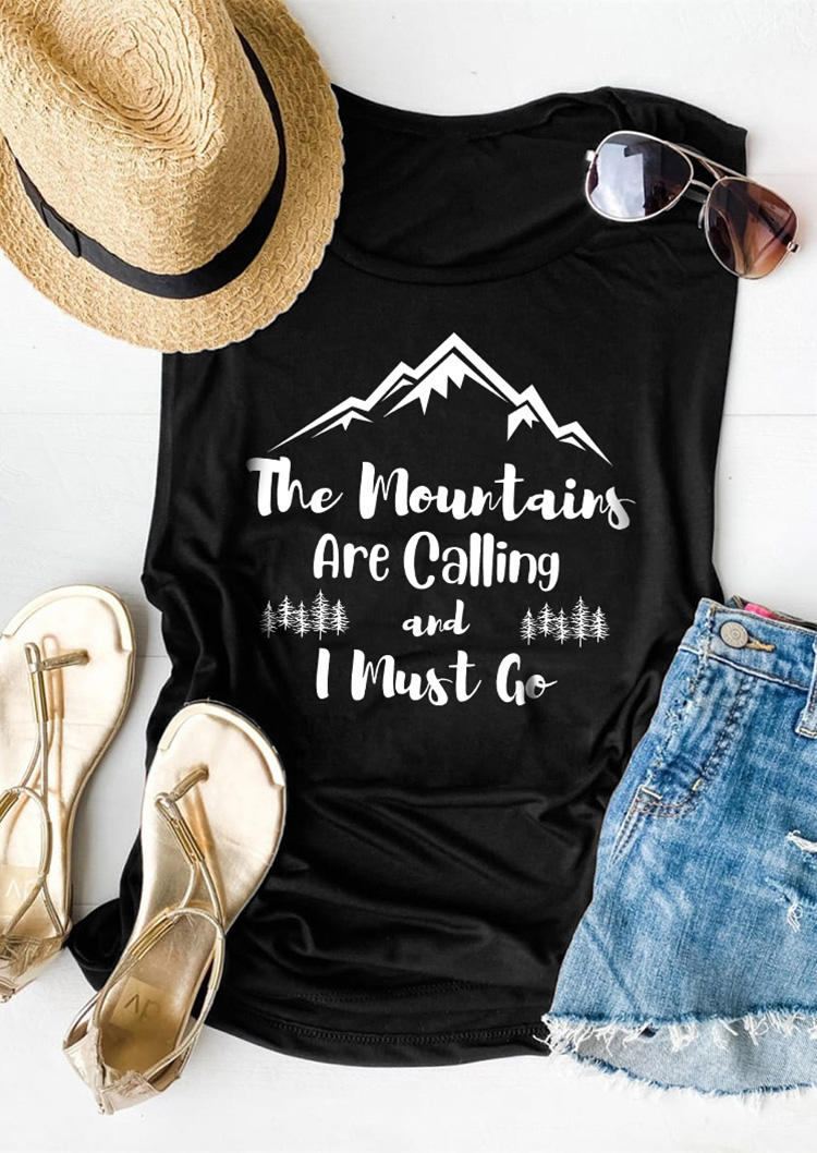 

Tank Tops The Mountains Are Calling And I Must Go Tank Top in Black. Size
