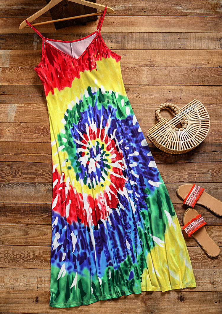 

Maxi Dresses Tie Dye Spaghetti Strap Maxi Dress in Multicolor. Size