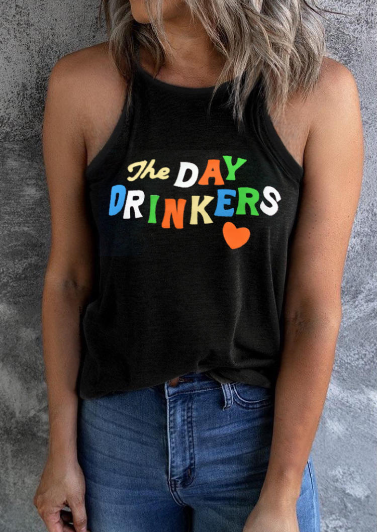 Tank Tops The Day Drinkers Heart Camisole in Black. Size: L,M