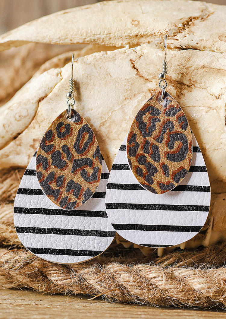 

Earrings Leopard Striped Water Drop Earrings in Pattern1. Size
