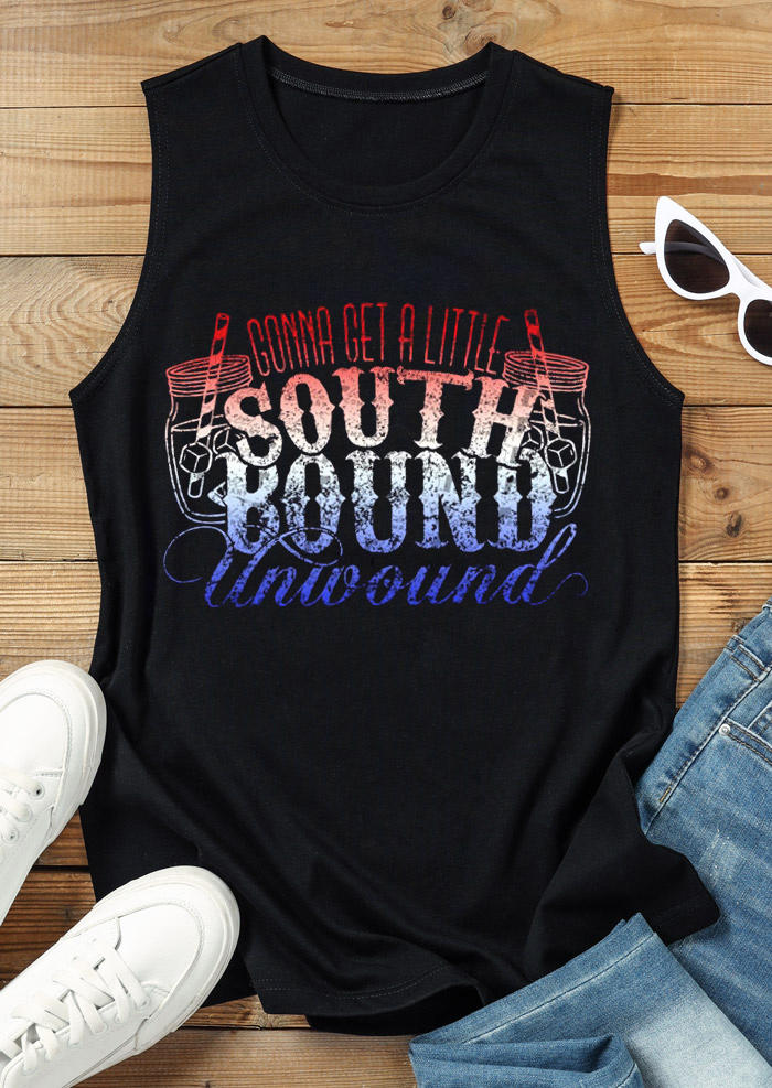 

Tank Tops Gonna Get A Little South Bound Unwound Gradient Tank Top in Black. Size