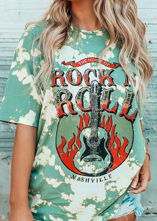T-shirts Tees The Home Of Rock N Roll Nashville T-Shirt Tee in Green. Size: XL