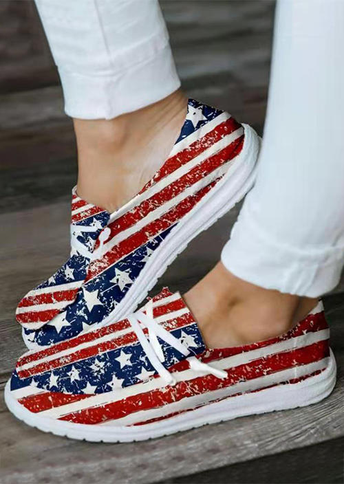 Sneakers American Flag Lace Up Sneakers in Multicolor. Size: 37,38,41