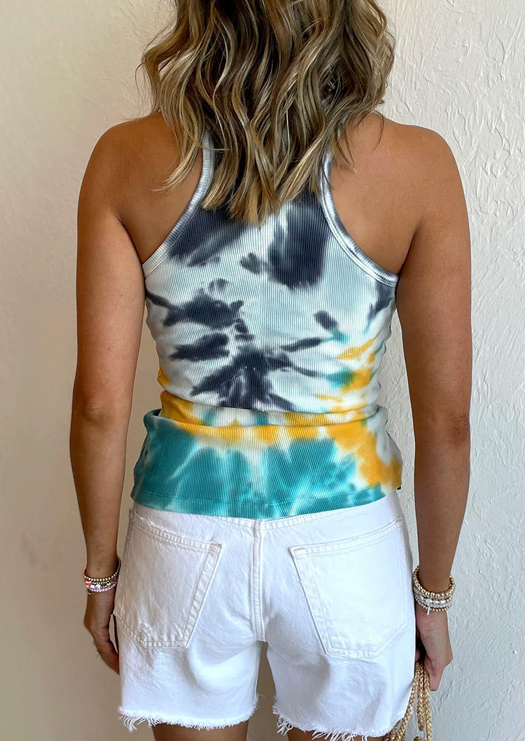 

Tank Tops Tie Dye O-Neck Casual Tank Top in Multicolor. Size