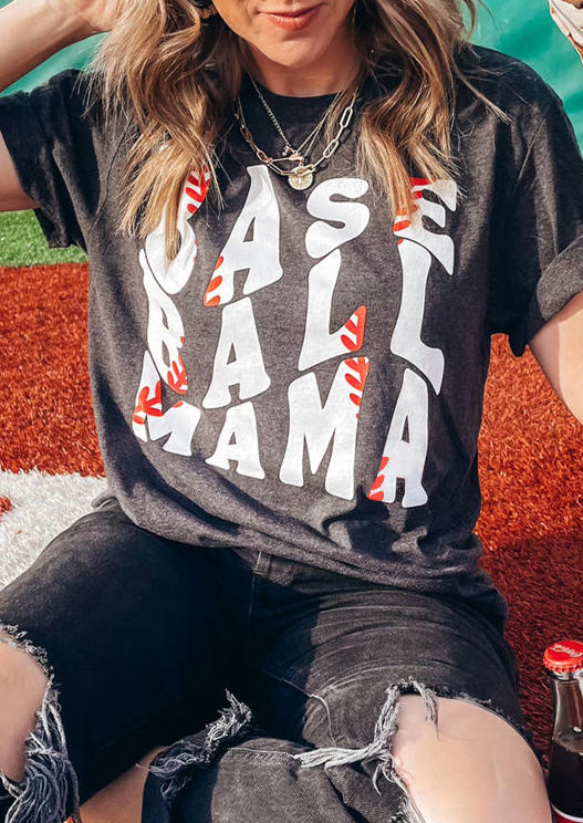 

T-shirts Tees Baseball Mama T-Shirt Tee in Dark Grey. Size