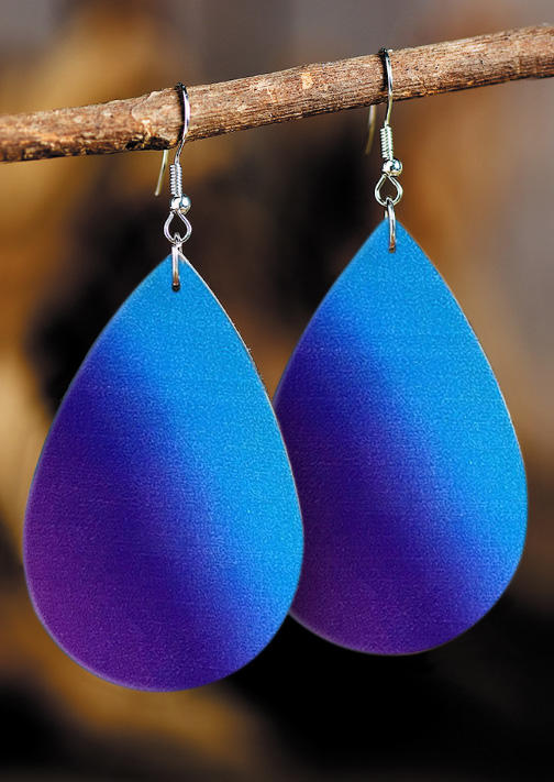 Earrings Gradient Water Drop Earrings in Blue. Size: One Size