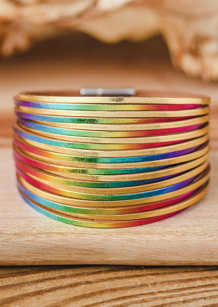 

Bracelet Gradient Magnetic Buckle Bracelet in Multicolor. Size