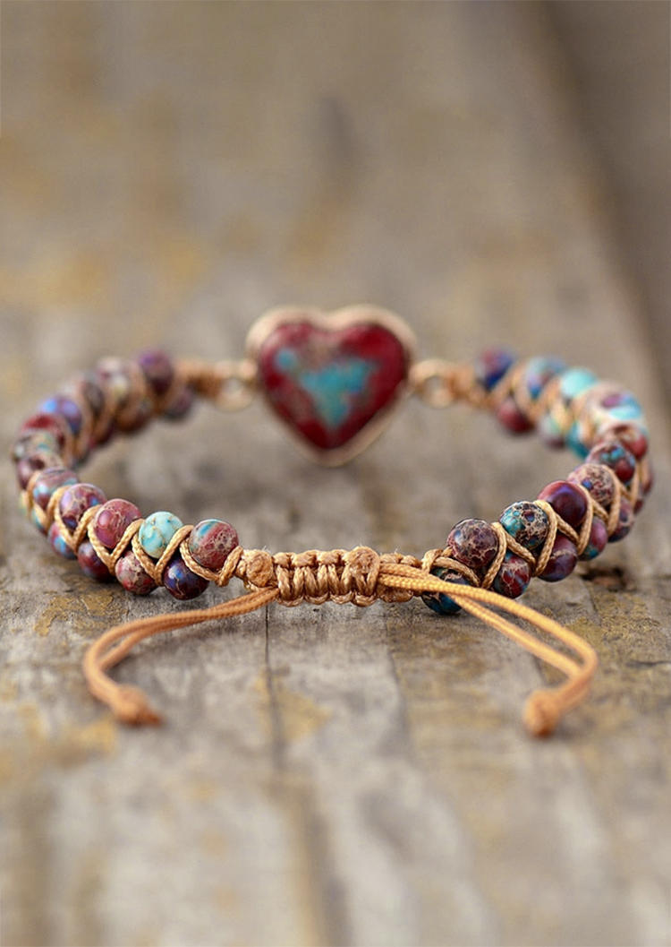 Bracelet Heart Turquoise Beading Bracelet in Multicolor. Size: One Size