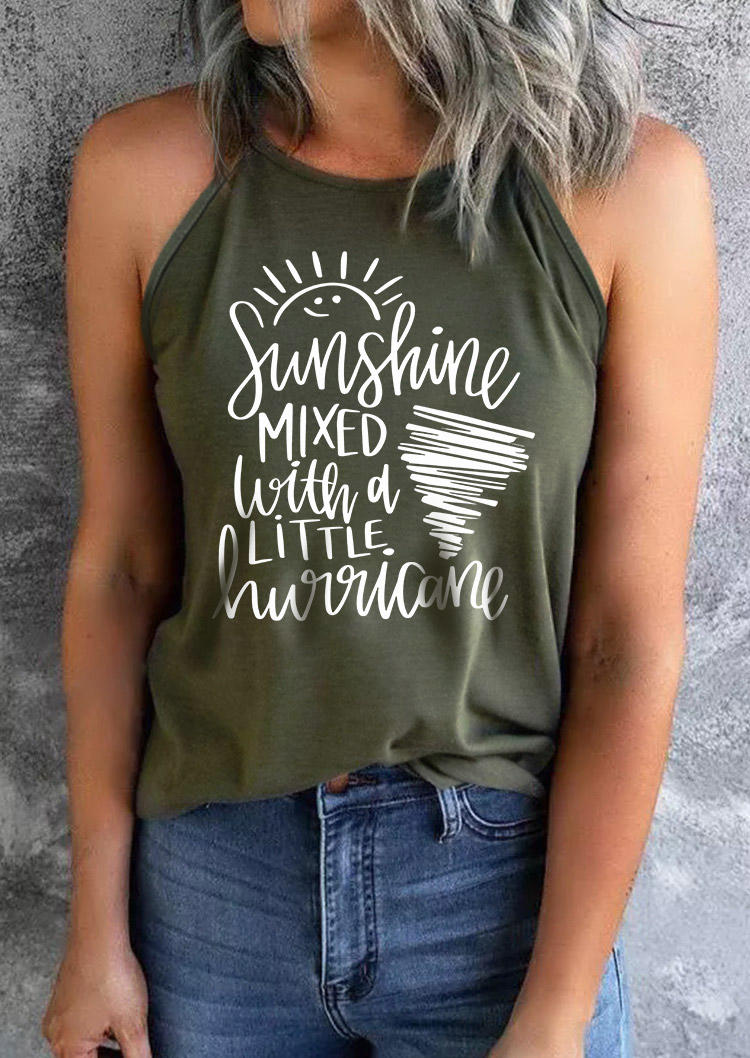

Tank Tops Sunshine Mixed With A Little Hurricane Camisole in Army Green. Size