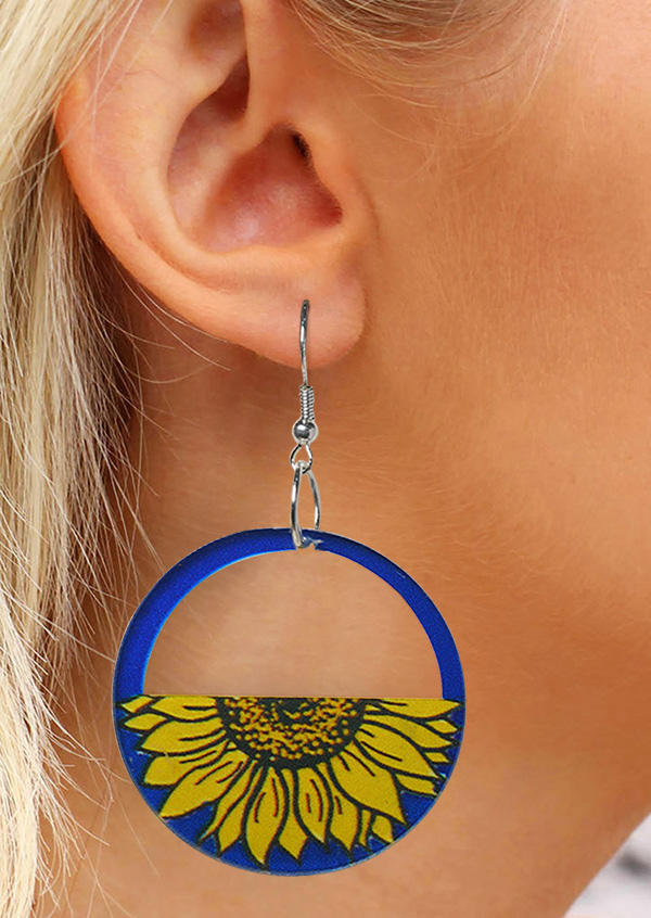 

Earrings Sunflower Hollow Out Earrings in Pattern2. Size
