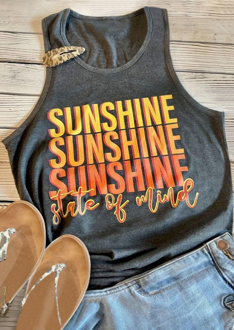Tank Tops Sunshine State Of Mind Tank Top - Dark Grey in Gray. Size: M,S