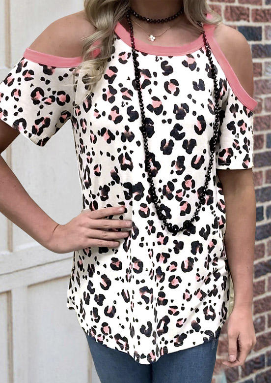 

Blouses Leopard Cold Shoulder Blouse in Leopard. Size