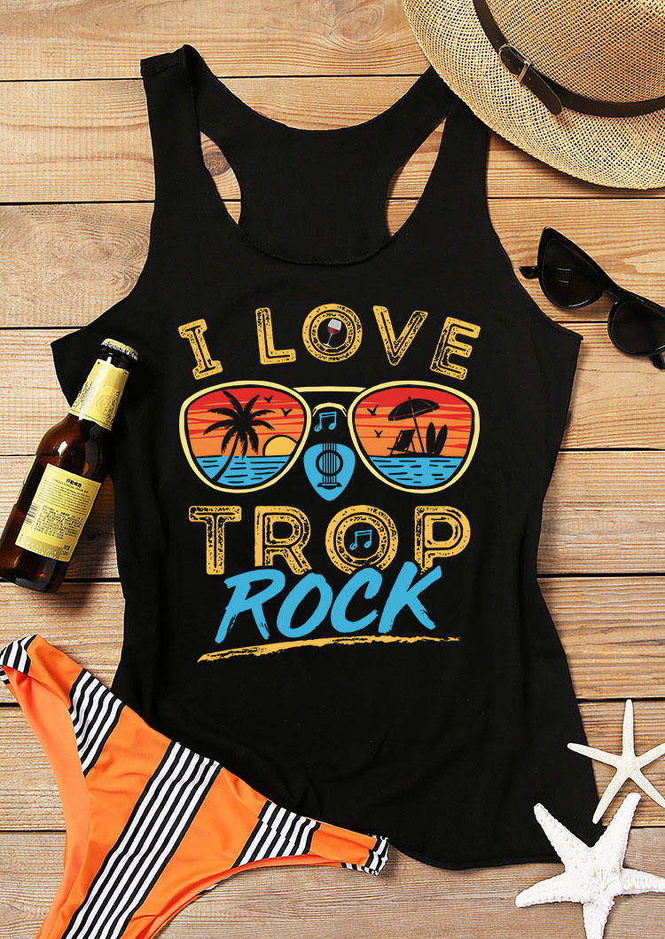 I Love Trop Rock Racerback Tank - Black