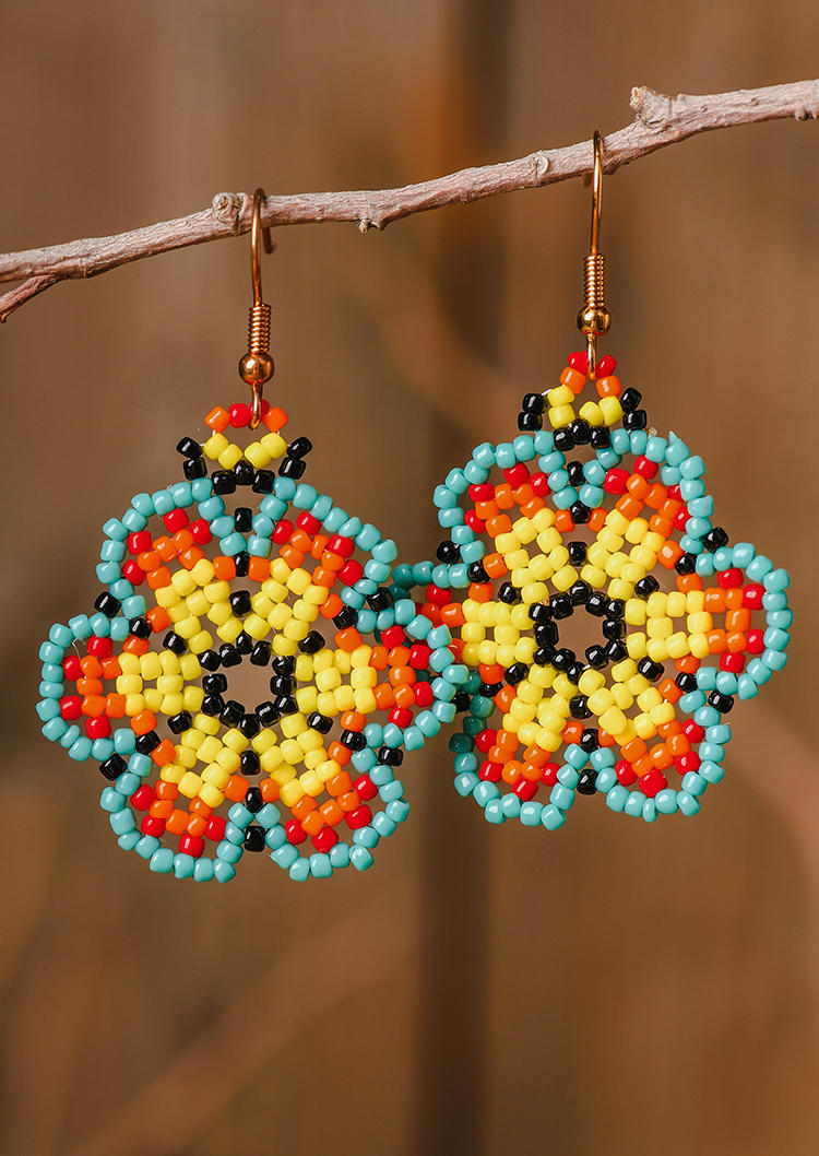 

Earrings Beading Floral Bohemian Earrings in Multicolor. Size