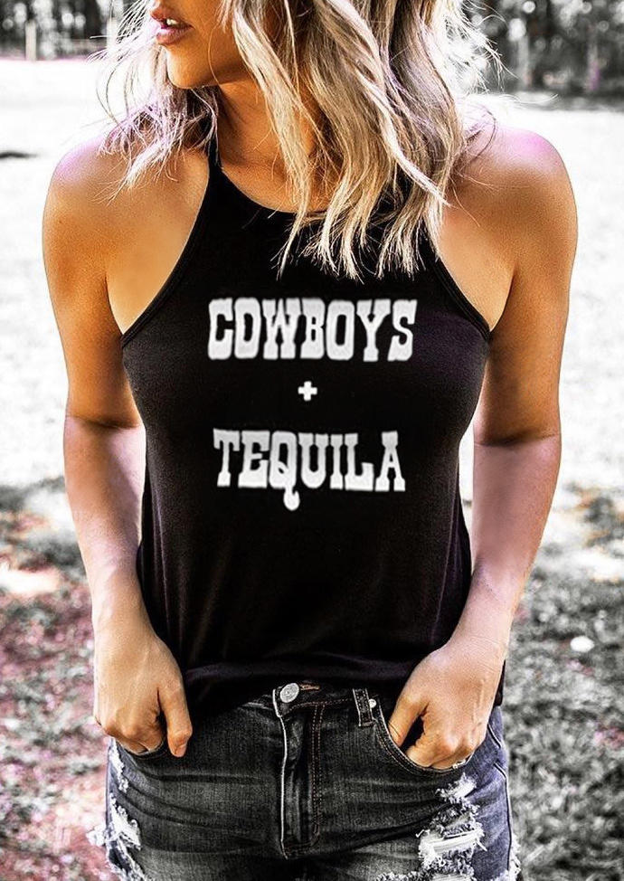 Tank Tops Cowboys Tequila O-Neck Camisole in Black. Size: L