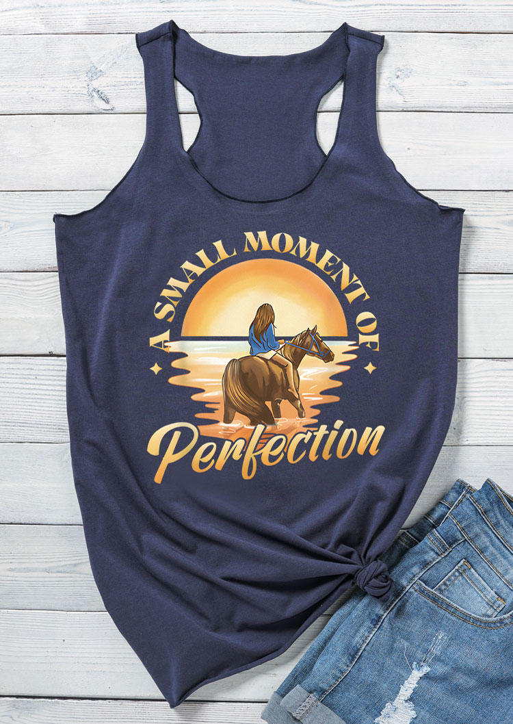 Tank Tops A Small Moment Of Perfection Horse Star Racerback Tank Top in Navy Blue. Size: S,M,L,XL