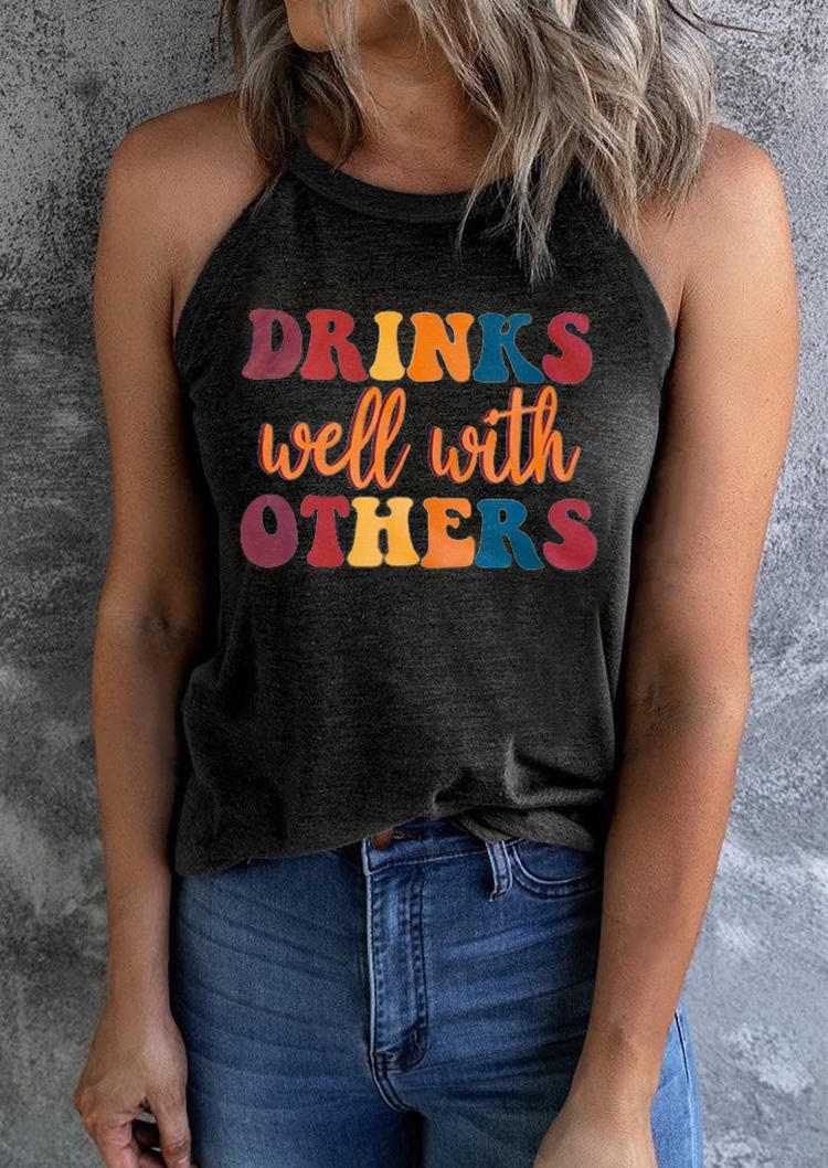 Tank Tops Drinks Well With Others Camisole - Dark Grey in Gray. Size: S