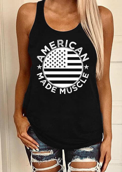 

Tank Tops American Made Muscle Racerback Tank Top in Black. Size