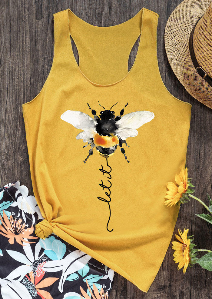 

Tank Tops Let It Bee Racerback Tank Top in Yellow. Size: ,XL