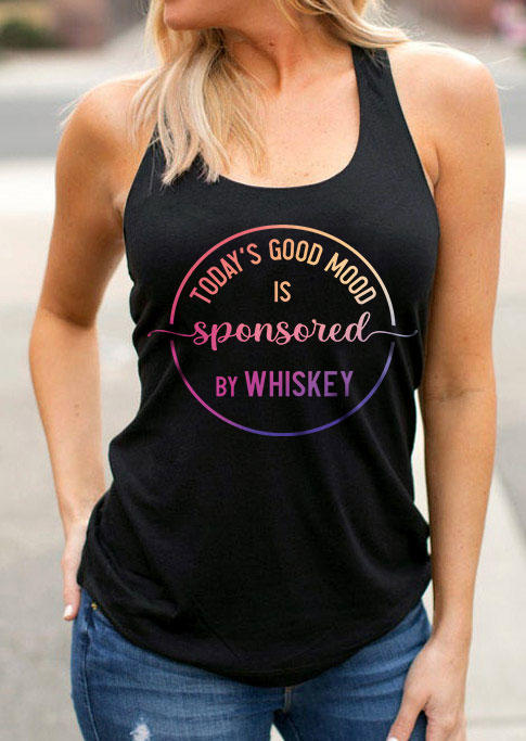 Today's Good Mood Is Sponsored By Whiskey Racerback Tank - Black