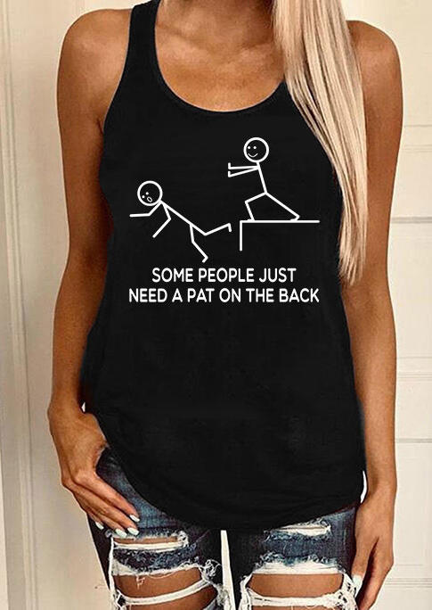 

Tank Tops Some People Just Need A Pat On The Back Racerback Tank Top in Black. Size: ,M,XL