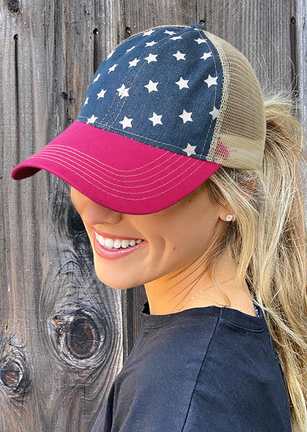 

Hats Star Criss-Cross Hollow Out Adjustable Baseball Cap in Multicolor. Size