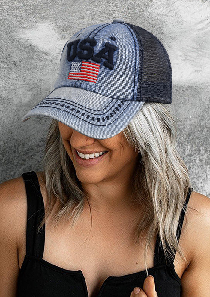 

Hats American Flag USA Denim Baseball Cap in Multicolor. Size