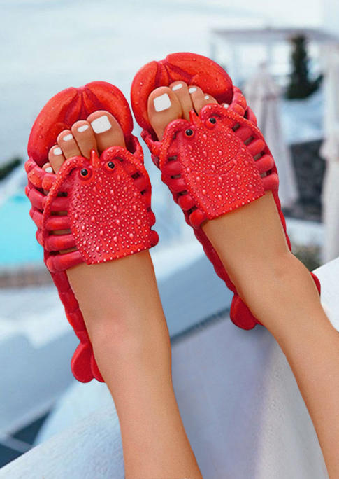 

Slippers Summer Crayfish Beach Flat Slippers in Red. Size: ,38-39,40-41,42-43