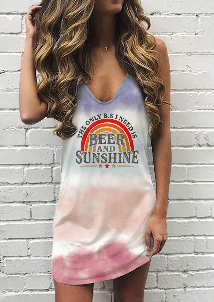 

Mini Dresses The Only B. I Need Is Beer And Sunshine Rainbow Tie Dye Mini Dress in Multicolor. Size: L,M