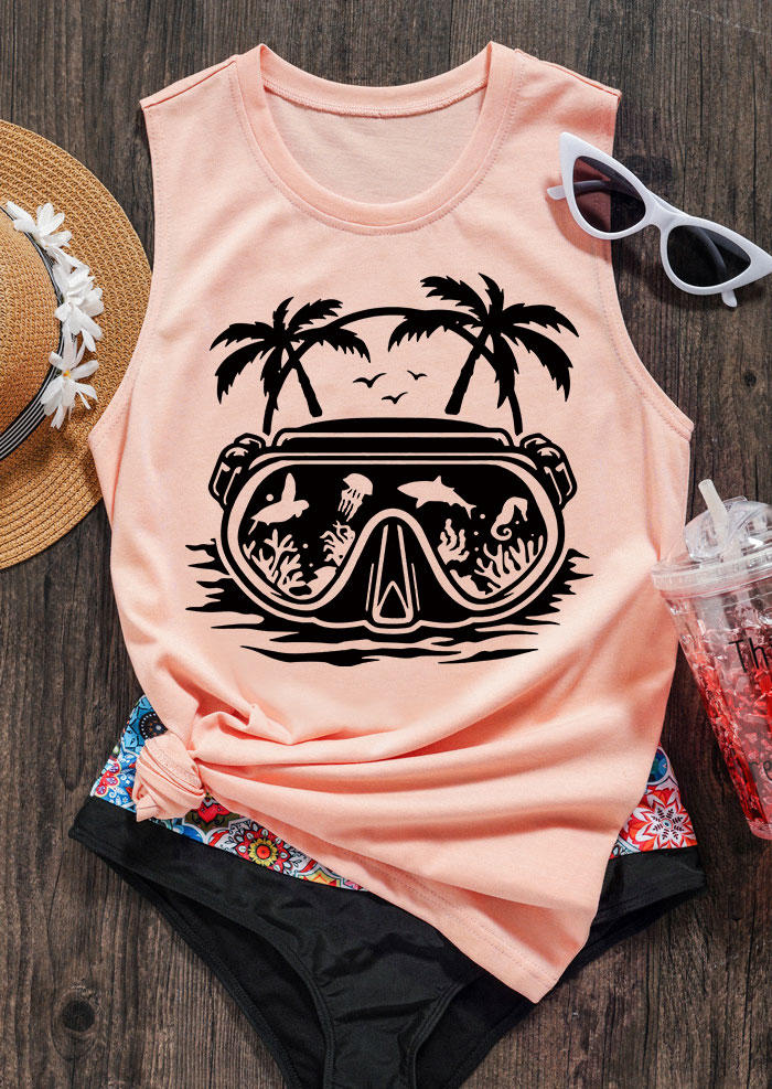 

Tank Tops Funny Outdoors Scuba Diver Mask Tank Top in Pink. Size