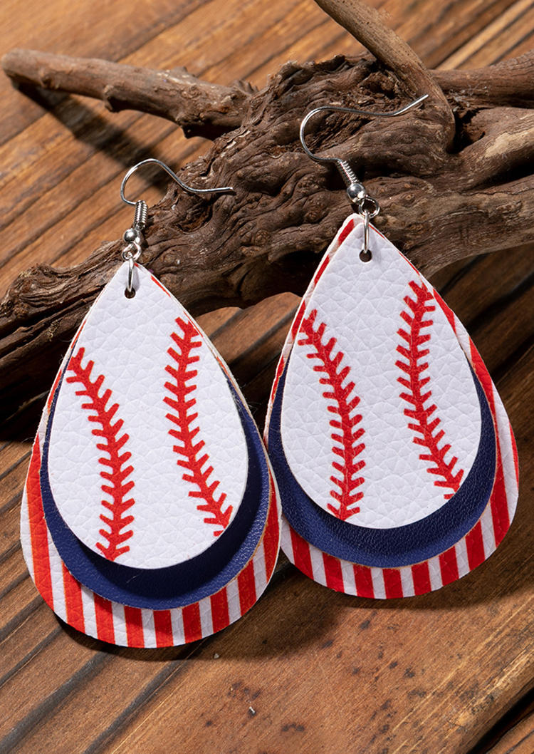 Baseball Striped Multi-Layered Earrings