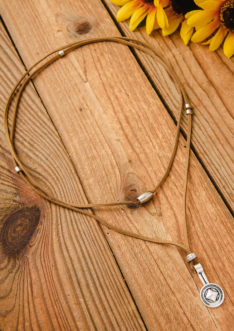 

Necklaces Bohemian Coin Pendant Wrap Necklace in Brown. Size