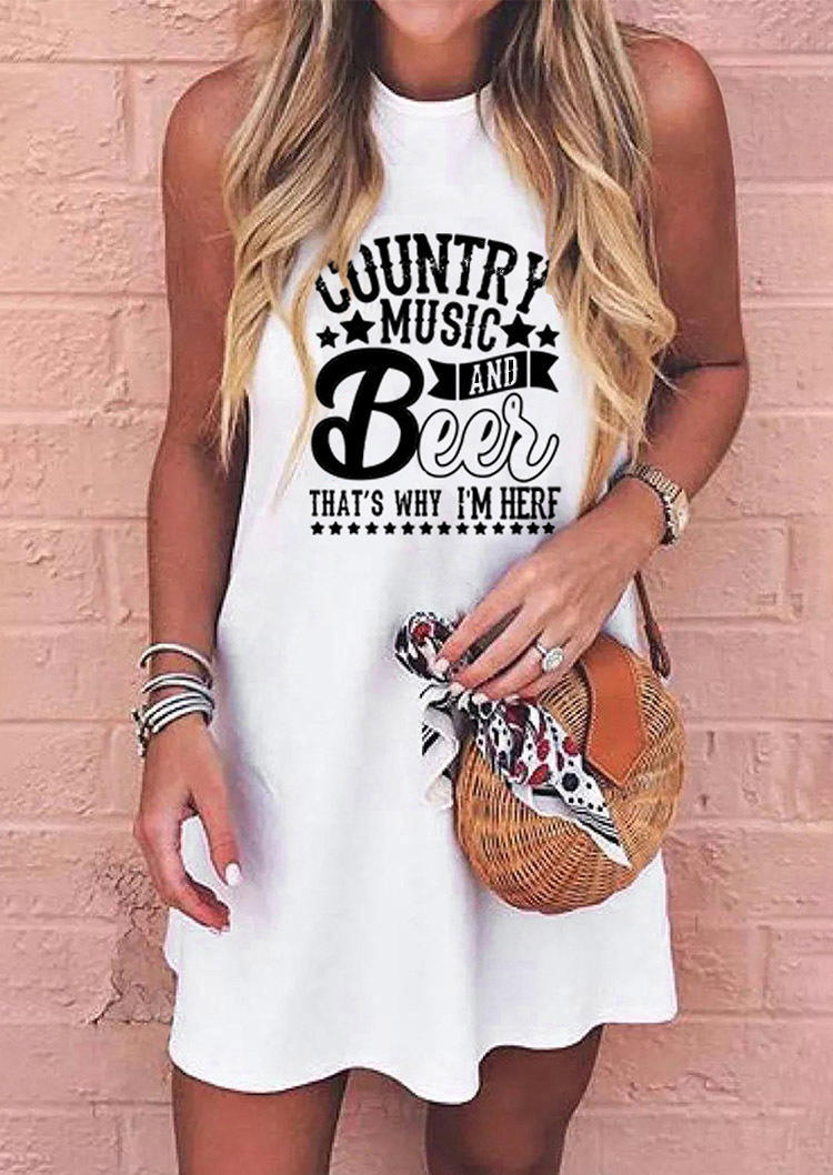 

Mini Dresses Country Music And Beer That's Why I' Here Mini Dress in White. Size